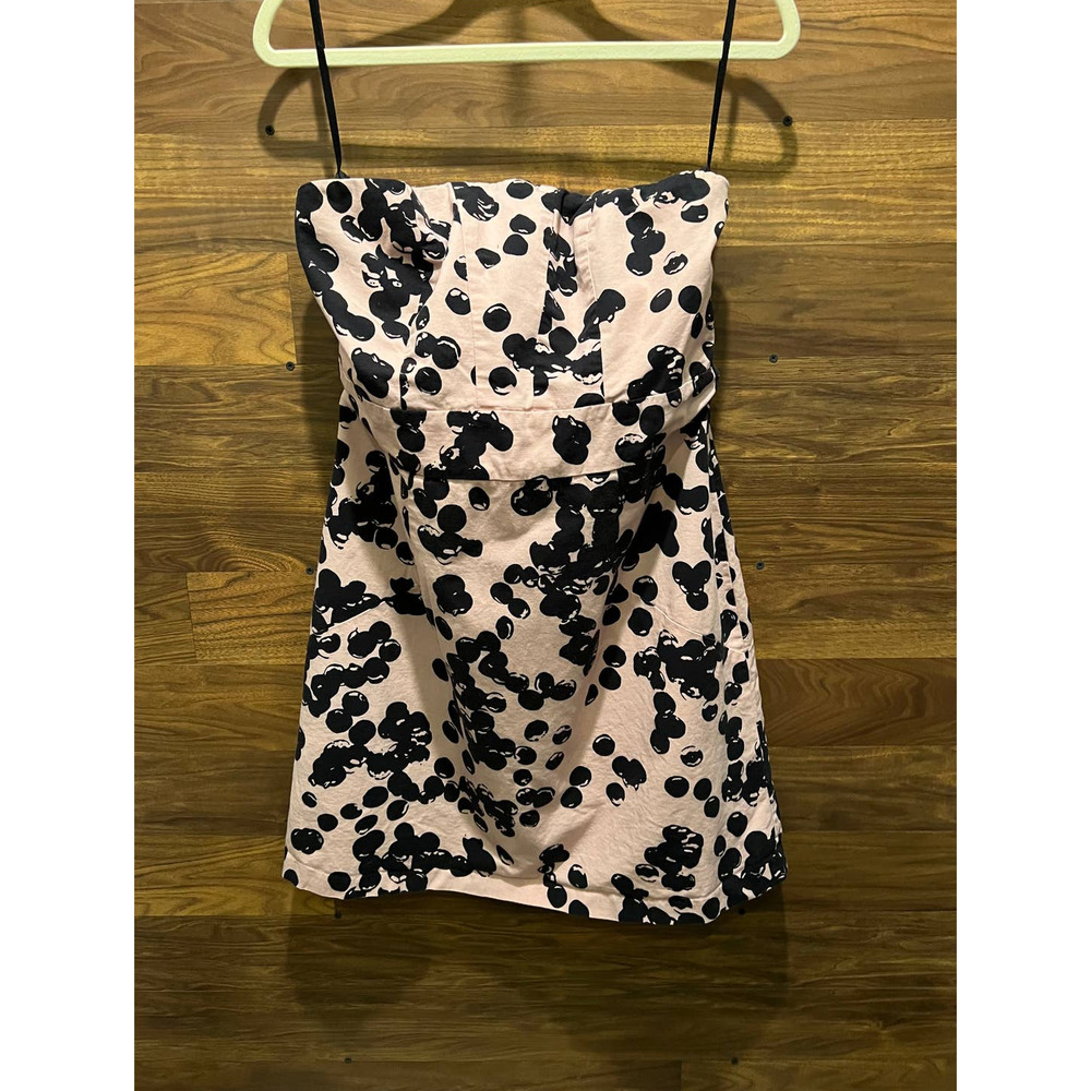 Strapless Dress Pink & Black Print Above Knee The Limited Women's Size 14